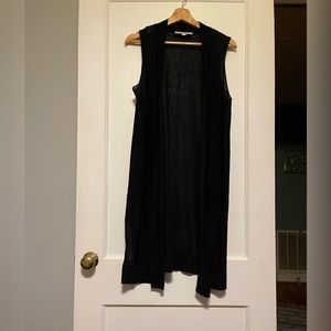 LOFT Thin Sleeveless Black Duster